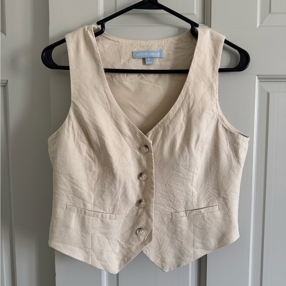 ANTONIO MELANI Jackets & Blazers - Antonio Melani linen blend vest size 4